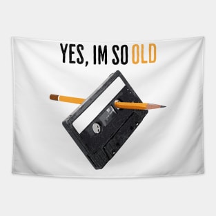 Cassette Vintage Tape Pencil Meme Tapestry