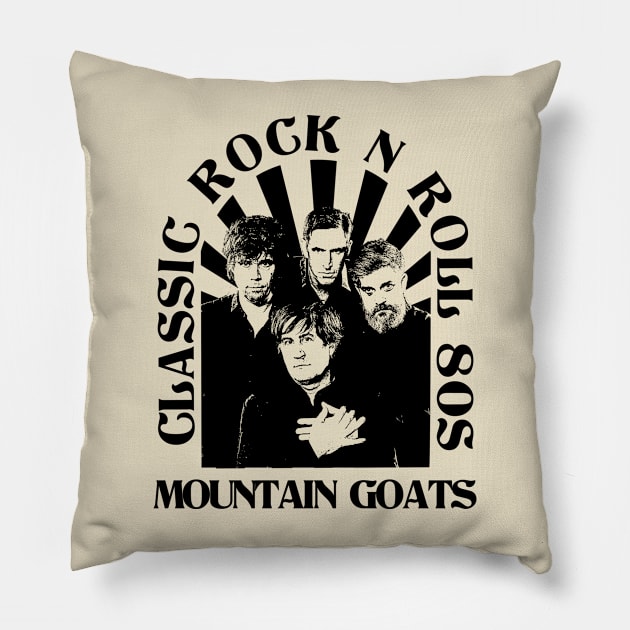 The Mountain Goats // Classic Rock N Roll 80s Pillow by Electric Tone