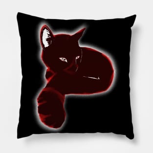 Colorful Animals - Red Cat Pillow