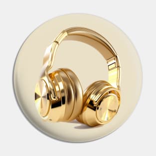 Headphones Gold Pin