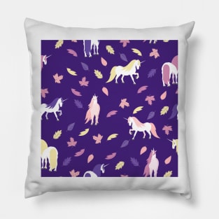 Unicorns and Leaves Pillow
