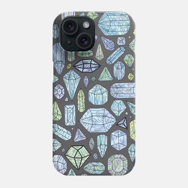 Mystic Crystals - Illustration Pattern Phone Case by bblane