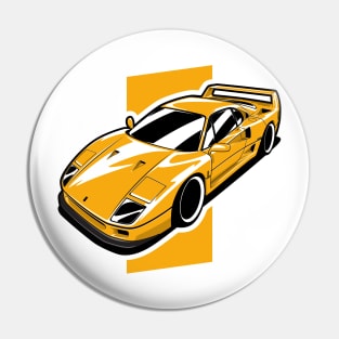 Yellow F40 Italian Supercar Pin