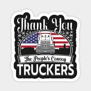 PEOPLES CONVOY US FLAG WASHINGTON DC 2022 WHITE LETTERS Magnet