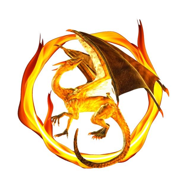 Fire Dragon Flame Circle by ColorFlowCreations