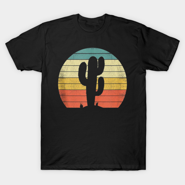 Saguaro Cactus Cactus Sunset Opuntia Cactaceae Retro - Cactus - T-Shirt