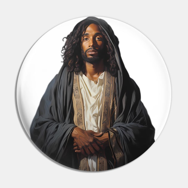 Black Jesus Pin by VelvetEasel