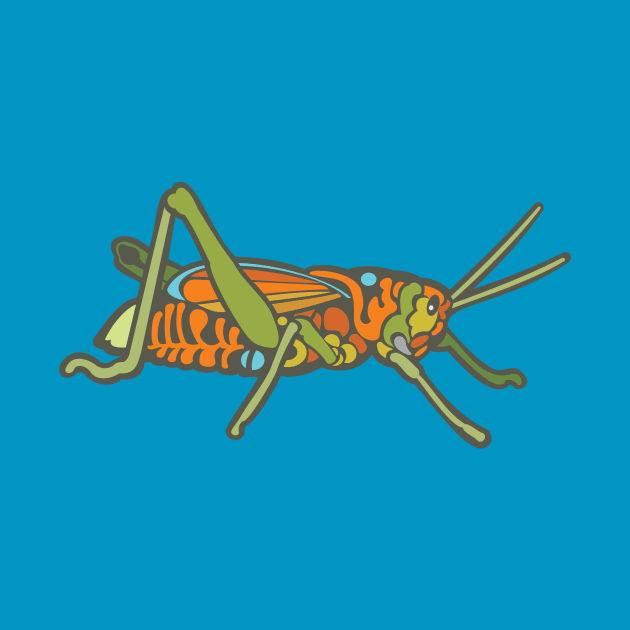 Colorful Grasshopper by evisionarts