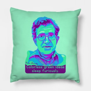 Noam Chomsky Portrait and Quote Pillow