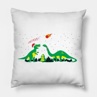 'Merry Extinction' Funny Christmas  Dinosaur Pillow