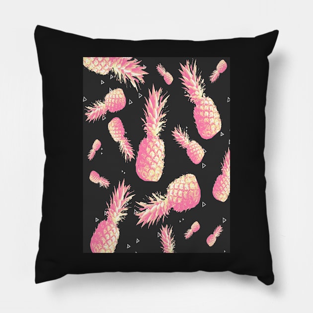 Pink Pineapple / Triangle Pattern Pillow by k-creatif