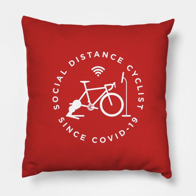 Social Distance Cyclist Pillow by reigedesign