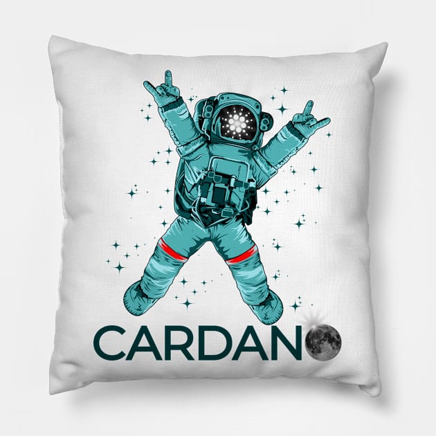 Cardano, ADA, HODL, to the moon Pillow by Lekrock Shop