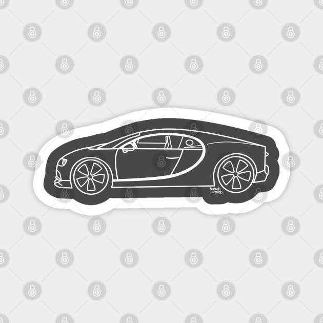 Bugatti Chiron hypercar Magnet by Aurealis