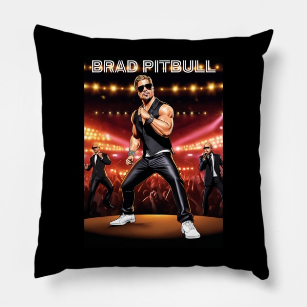 Brad Pitbull Pillow by Dorky Donkey Designs