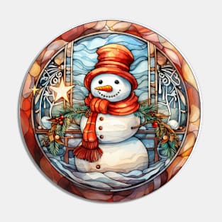 Snowman and star Pin