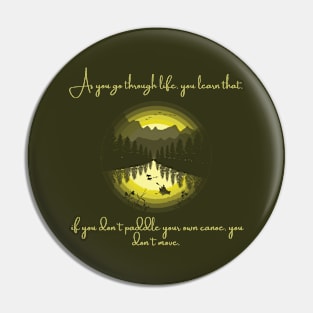 Canoe Adventure Silhouette Illustration Pin