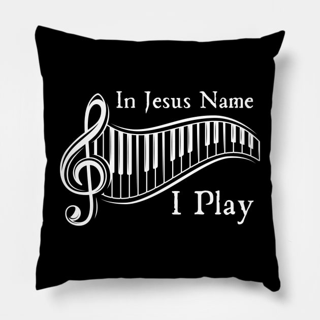 In Jesus Name I Play Pillow by HobbyAndArt