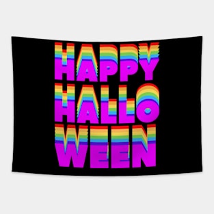 Retro Rainbow  Happy Halloween T-Shirt - Supporting LGBTQ Pride Tapestry