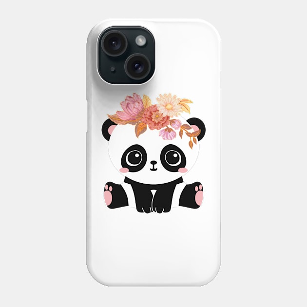 Flower Crown Panda Phone Case by P-ashion Tee