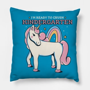 Ready to Crush Kindergarten Cute Unicorn Back to School Pillow