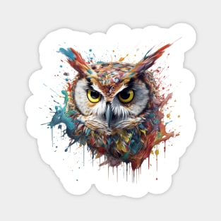 Owl Splash Art: Enchanting Fantasy Illustration #3 Magnet