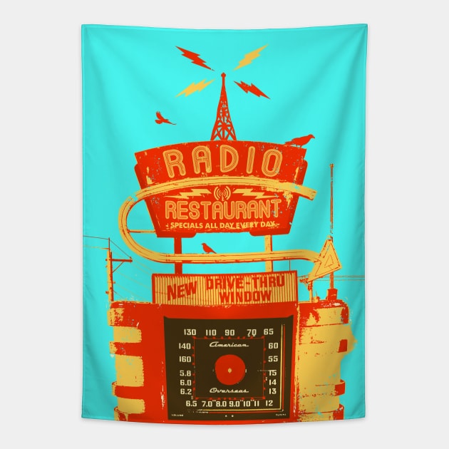 RADIO RESTAURANT Tapestry by Showdeer