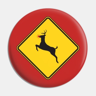 Rudolph Reindeer Road Sign Pin