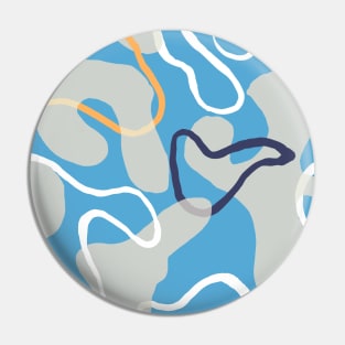 Retro Swirl Memphis Camouflage Style Design Pin