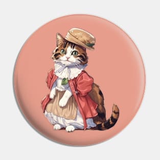 Calico wearing a pink dress Pin