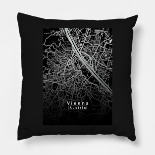 Vienna Austria City Map dark Pillow