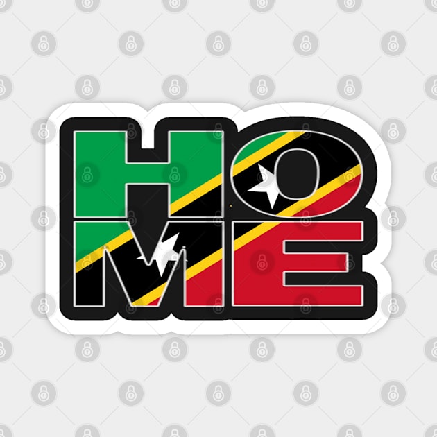 St Kitts Flag Collection Spelling HOME - Nevis - Soca Mode Magnet by Soca-Mode