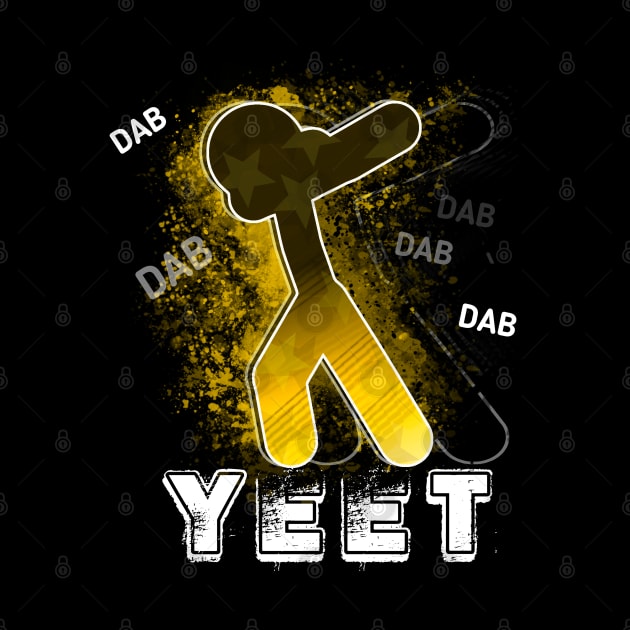 Yeet Dab - Dabbing Trendy Dance Emote Meme - Autumn Fall Kids Teens  - Stickman Yellow Gold by MaystarUniverse