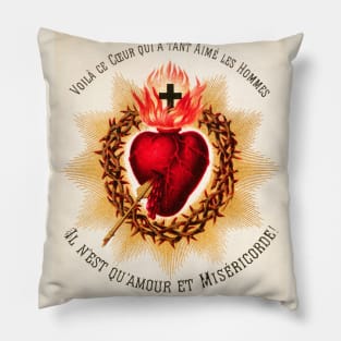 The Sacred Heart of Jesus, circa 1880. Pillow