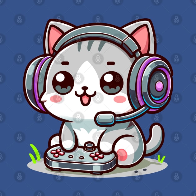 Cute Kitten Palying Game Console by Arief Uchiha