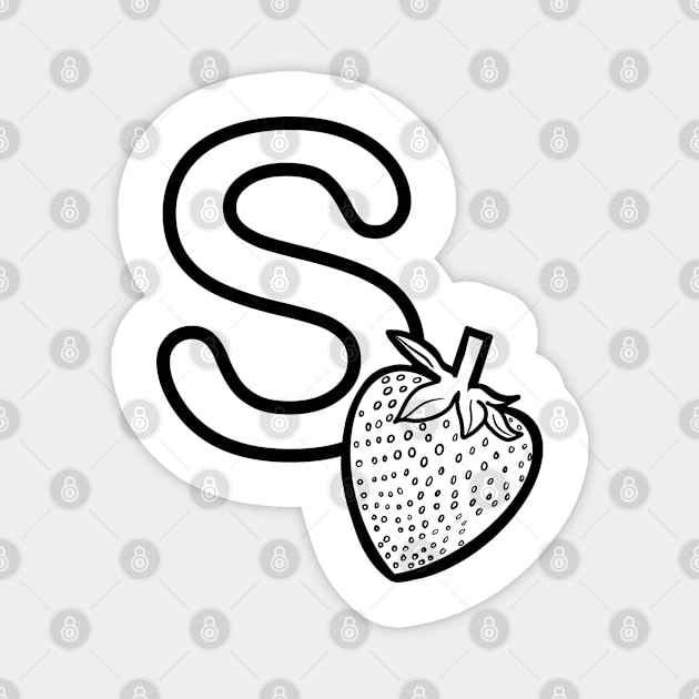 s is for strawberry Magnet by Lin Watchorn 