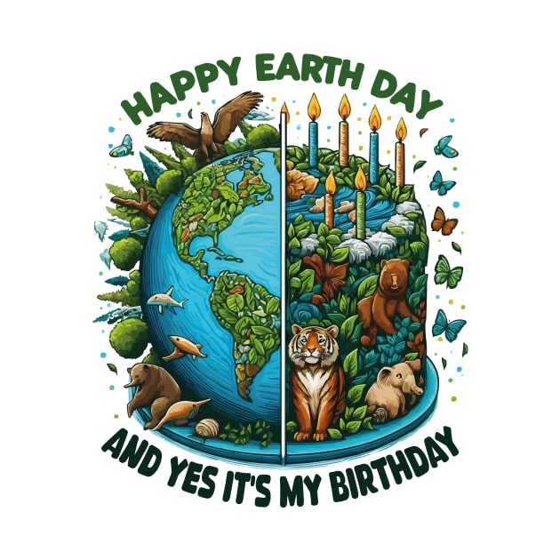 Happy Earth Day It's My Birthday Funny Earth Day 2024 Retro by JUST PINK