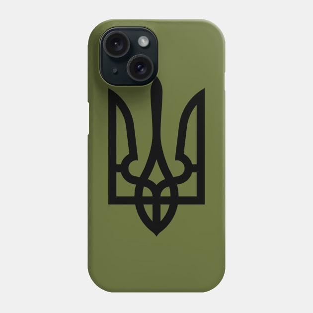 Black Tryzub Phone Case by Indie Pop