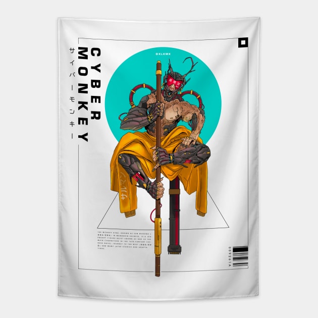 Cyber Monkey Tapestry by Kolo