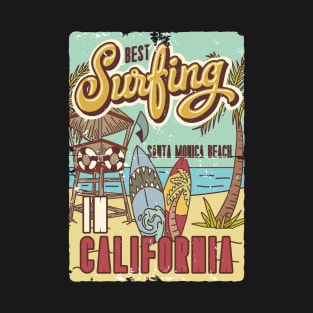 Surfing Santa Monica Beach T-Shirt