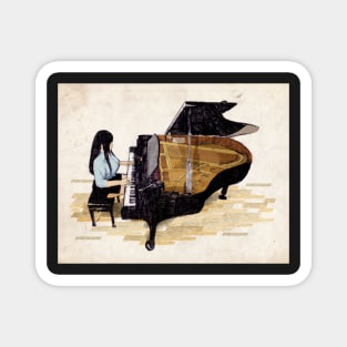 Girl At Piano Magnet