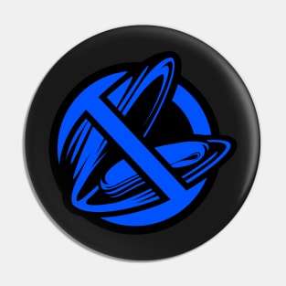 Blue Anti Mussel Symbol Pin