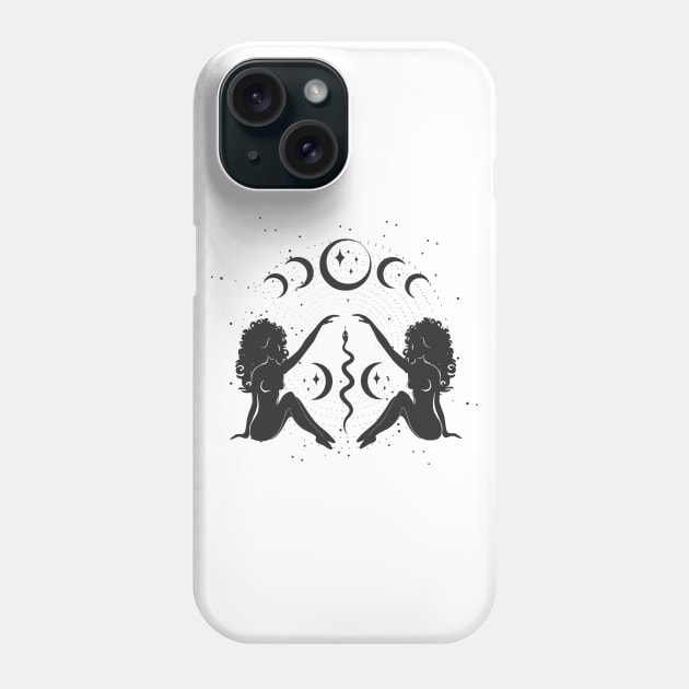 Sitting Sister Moon Goddess Phone Case by studioaartanddesign