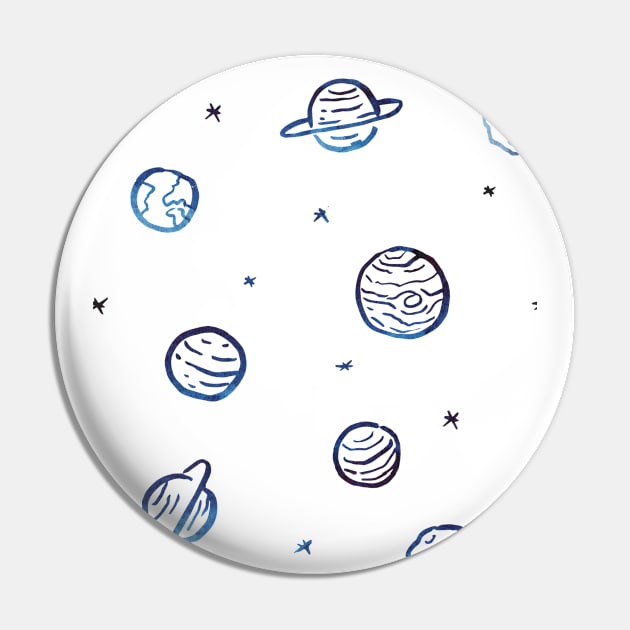 Planets Pattern Pin by astronaut