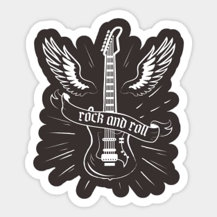 Sticker ROCK N ROLL | Wild Guitars with Rebellious Energy