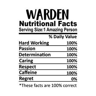 Warden Nutrition Facts Funny T-Shirt