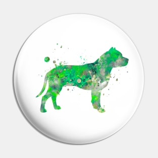 American Staffordshire Terrier Dog Watercolor Painting Pin