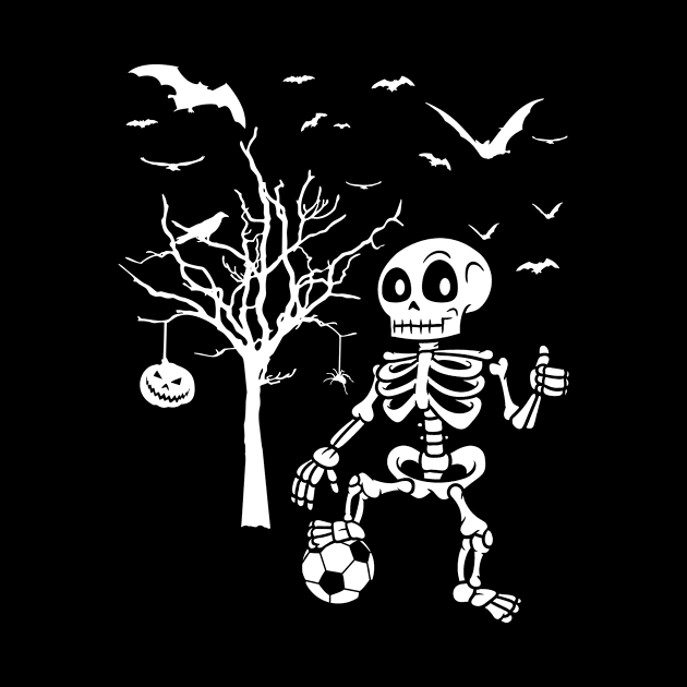 Soccer Skeleton Halloween Men Boys Soccer Player Halloween by folidelarts