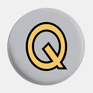 Funky Yellow Letter Q Pin