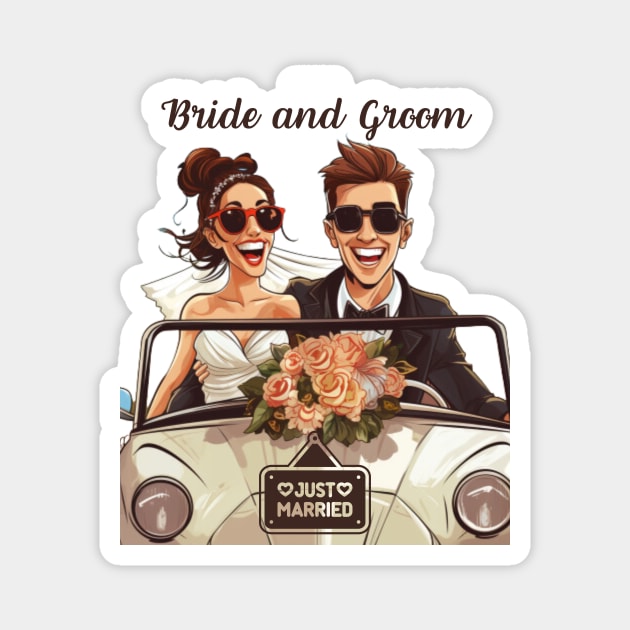 Bride and Groom Just Married Gifts for Newlyweds and Wedding Guests - Bride  And Groom - Magnet